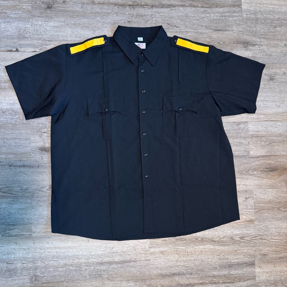 Men's Black Shirt with Yellow Accents